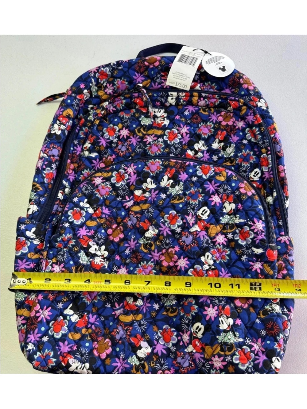 NWT Disney Vera Bradley Minnie Mouse & Mickey Mouse Floral Backpack - Picture 6 of 7